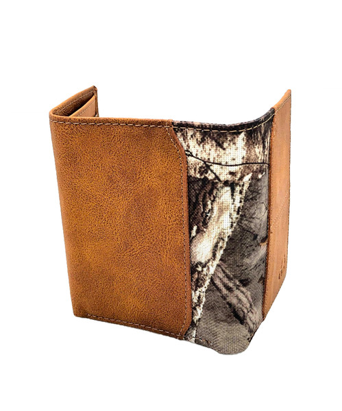 Realtree Edge Camo Burnished Tan Leather Trifold Wallet - 03