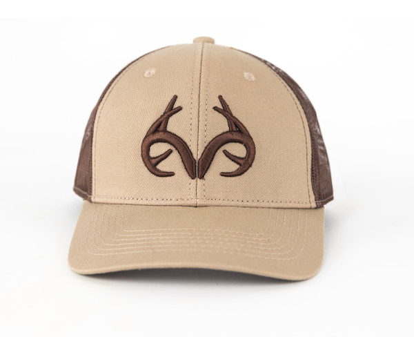 Realtree Antler Logo Brown Mesh Back Hat - front