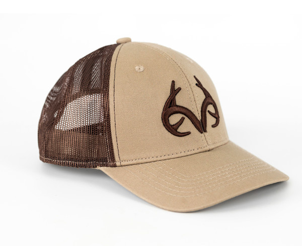 Realtree Antler Logo Brown Mesh Back Hat - side